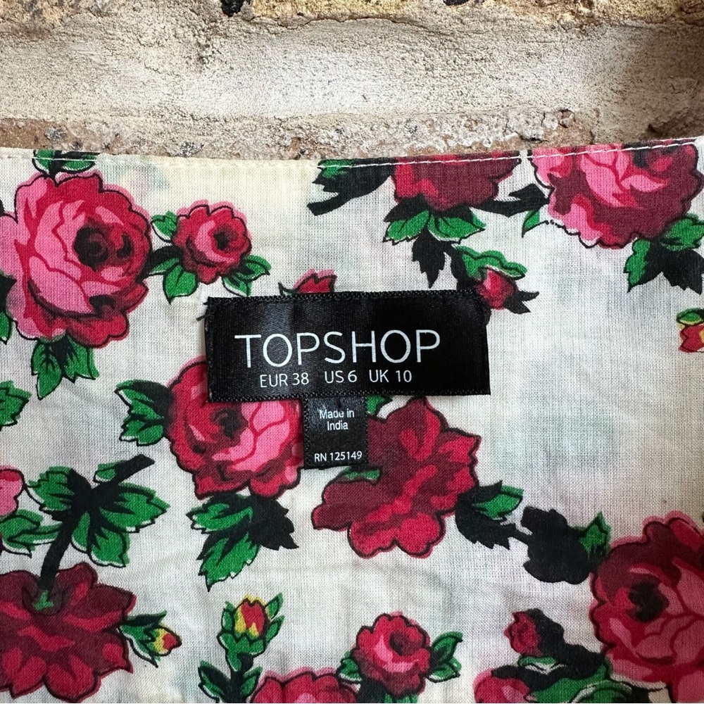 Topshop Tank w/ Pink Roses & Zipper - Picture 7 of 7